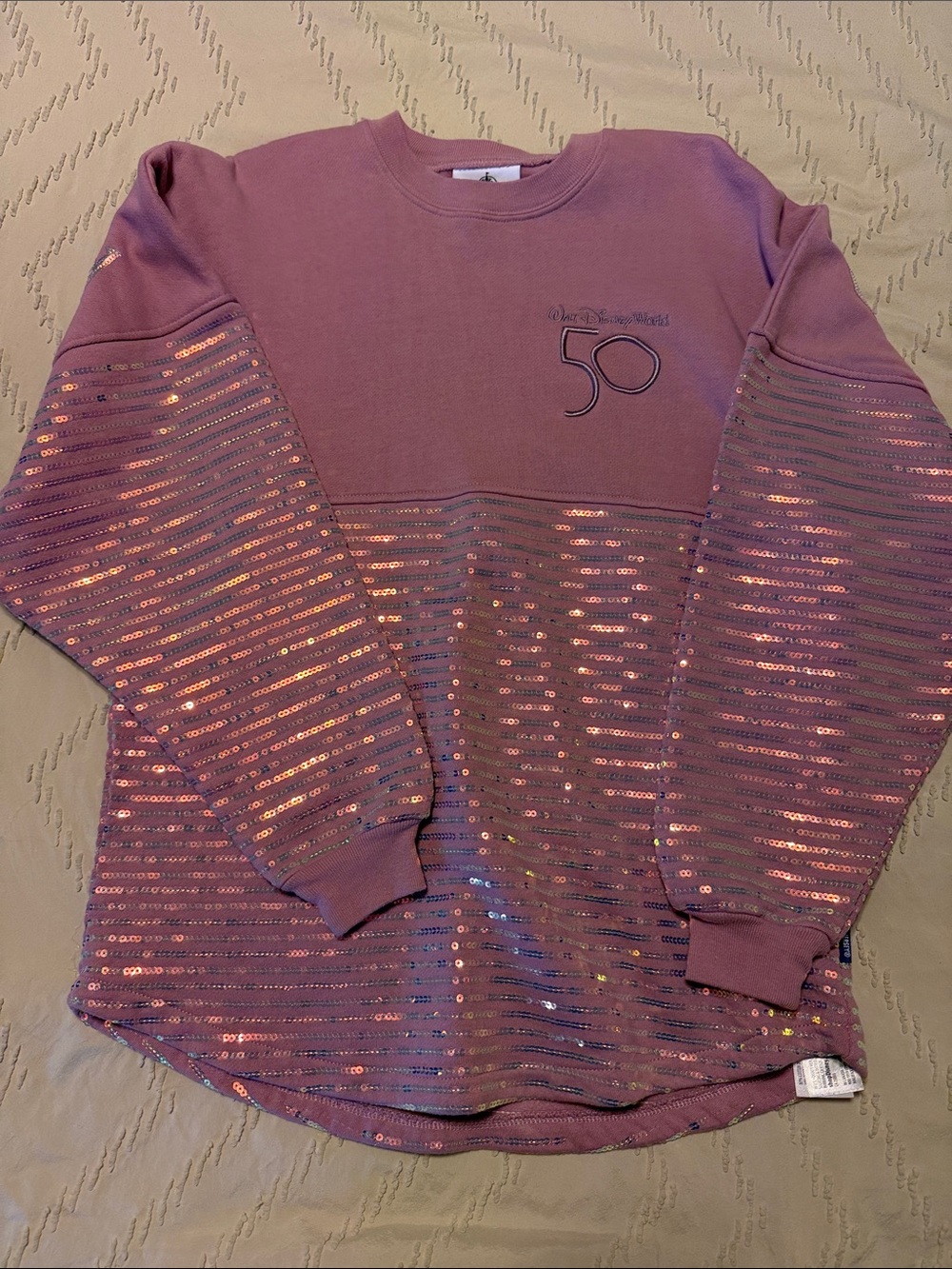 Disney Mauve/Pink Sequin 50th Anniversary Long Sleeve Sweatshirt